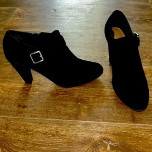 Black Suede Booties Size- Women 10